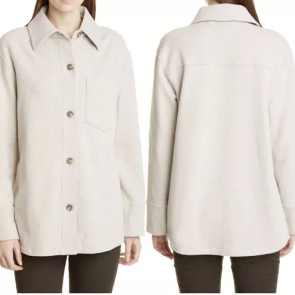 Vince Oatmeal Button Up Top/Jacket Size M C33‎